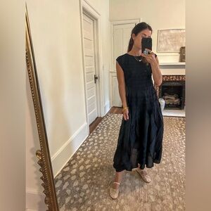 J.Crew Maude Smock Dress in drapey viscose twill black